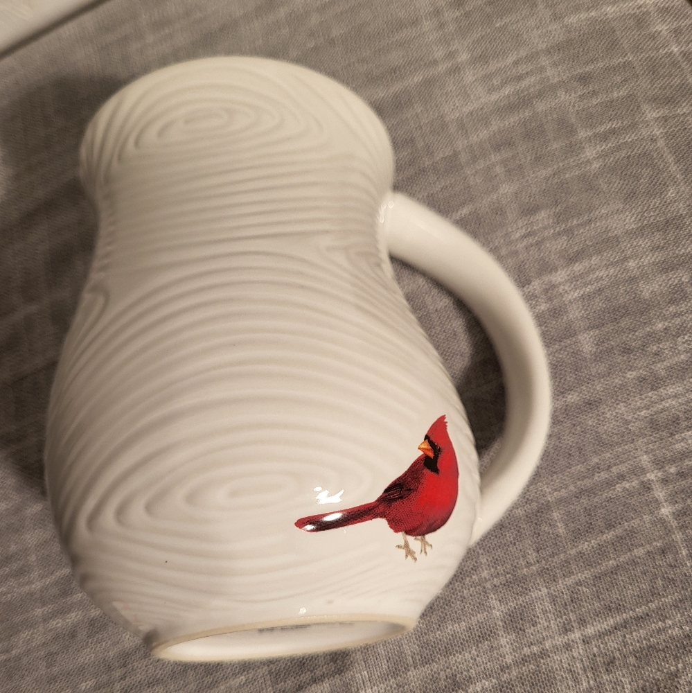 NIB Temp-Tations by Tara Ceramic Mug W Coaster/ Lid/ Ornament Set - Cardinal